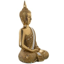 Figurine Décorative Alexandra House Living Doré Plastique Buda 18 x 30 x 40 cm