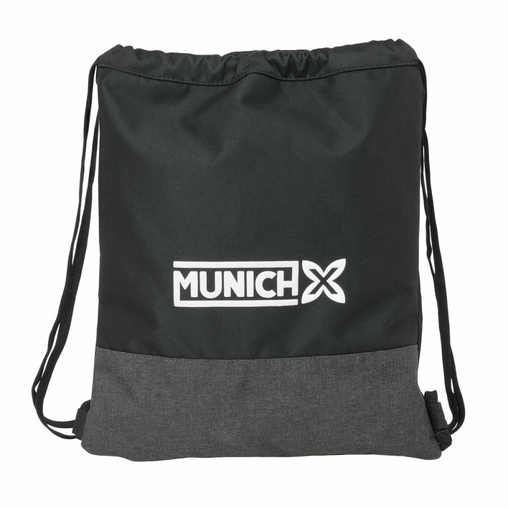 Backpack with Strings Munich Topo Black 35 x 40 x 1 cm