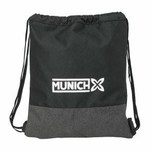 Rucksacktasche mit Bändern Munich Topo Schwarz 35 x 40 x 1 cm