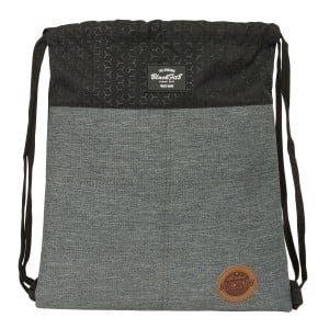 Rucksacktasche mit Bändern BlackFit8 Old school Schwarz Grau 35 x 40 x 1 cm