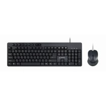 Tastatur mit Maus GEMBIRD KBS-UM-04 Schwarz Schwarzweiß QWERTY Qwerty US