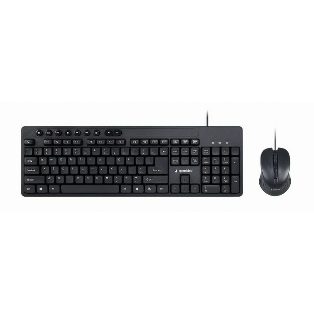 Tastatur mit Maus GEMBIRD KBS-UM-04 Schwarz Schwarzweiß QWERTY Qwerty US