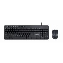 Tastatur mit Maus GEMBIRD KBS-UM-04 Schwarz Schwarzweiß QWERTY Qwerty US