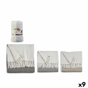 Housse de canapé ITEM NO.28 PLAIDS Marron Gris Naturel 180 x 240 cm Points (9 Unités)