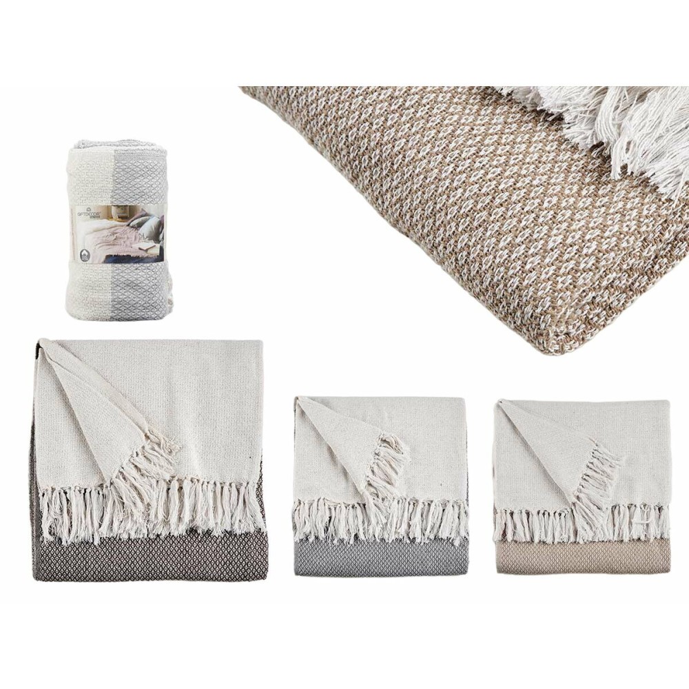 Housse de canapé ITEM NO.28 PLAIDS Marron Gris Naturel 180 x 240 cm Points (9 Unités)