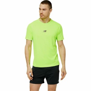 Kurzärmliges Sport T-Shirt New Balance Zitronengrün