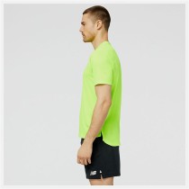 Maillot de Corps de Sport à Manches Coupe New Balance Vert citron