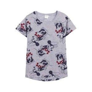 Damen Kurzarm-T-Shirt Minnie Mouse Grau