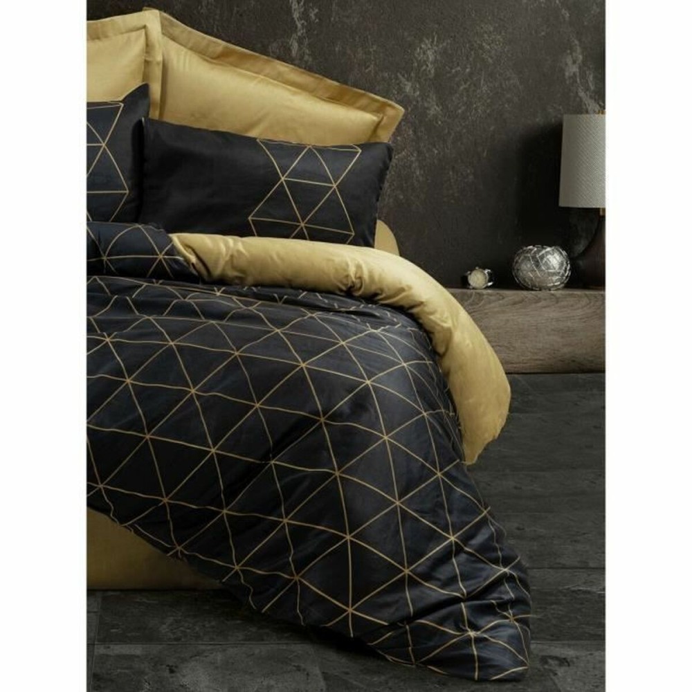 Bettbezug-Set Schwarz 220 x 240 cm