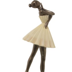 Deko-Figur Alexandra House Living Beige Gold Kunststoff Ballerina 13 x 17 x 30 cm