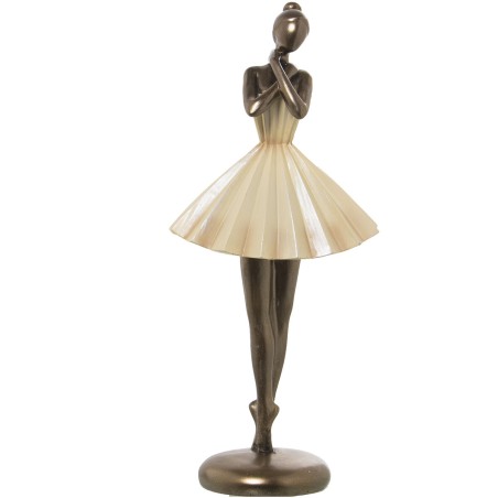 Figurine Décorative Alexandra House Living Beige Doré Plastique Ballerine 13 x 17 x 32 cm