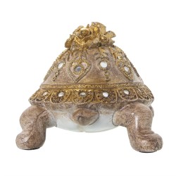 Figurine Décorative Alexandra House Living Marron Doré Plastique Tortue 15 x 15 x 21 cm