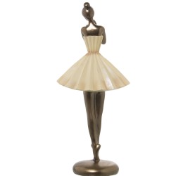 Decorative Figure Alexandra House Living Beige Golden Plastic Ballerina 13 x 17 x 32 cm