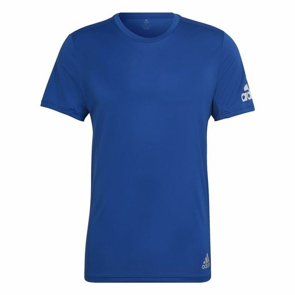 Men’s Short Sleeve T-Shirt Adidas Run It  Blue