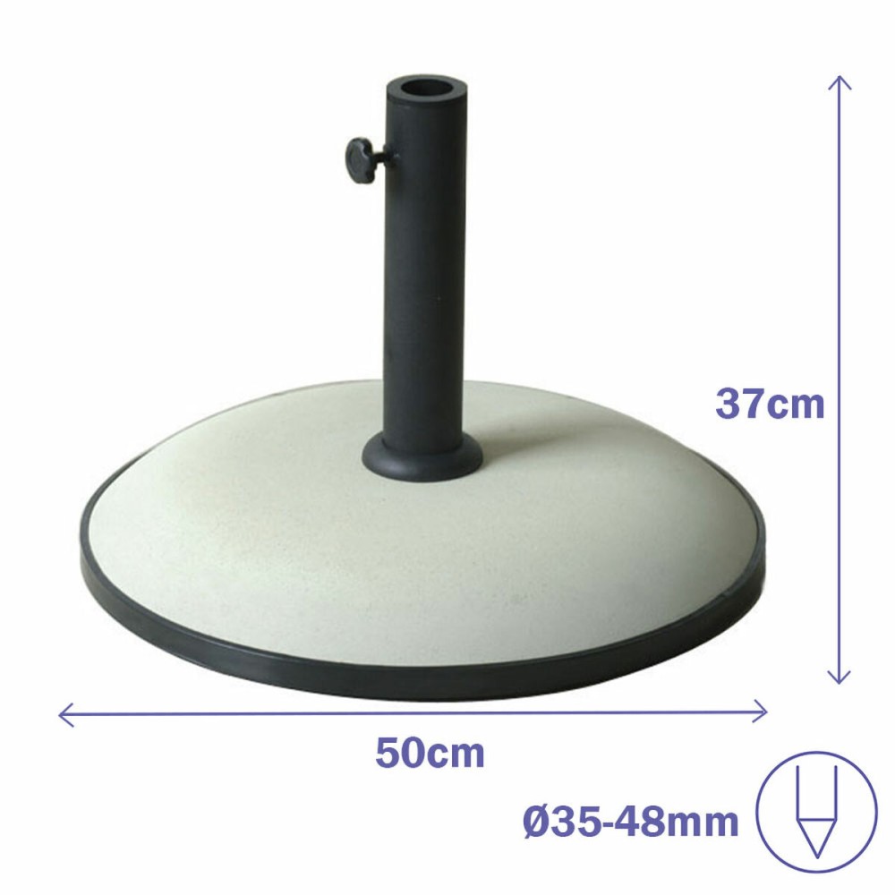 Marbueno Basis Sonnenschirm Beton 50x37 cm 25KG Weiß Garten, Pool, Terrasse 10453