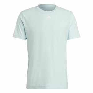 Men’s Short Sleeve T-Shirt Adidas 3-Bar Graphic Blue Light Blue