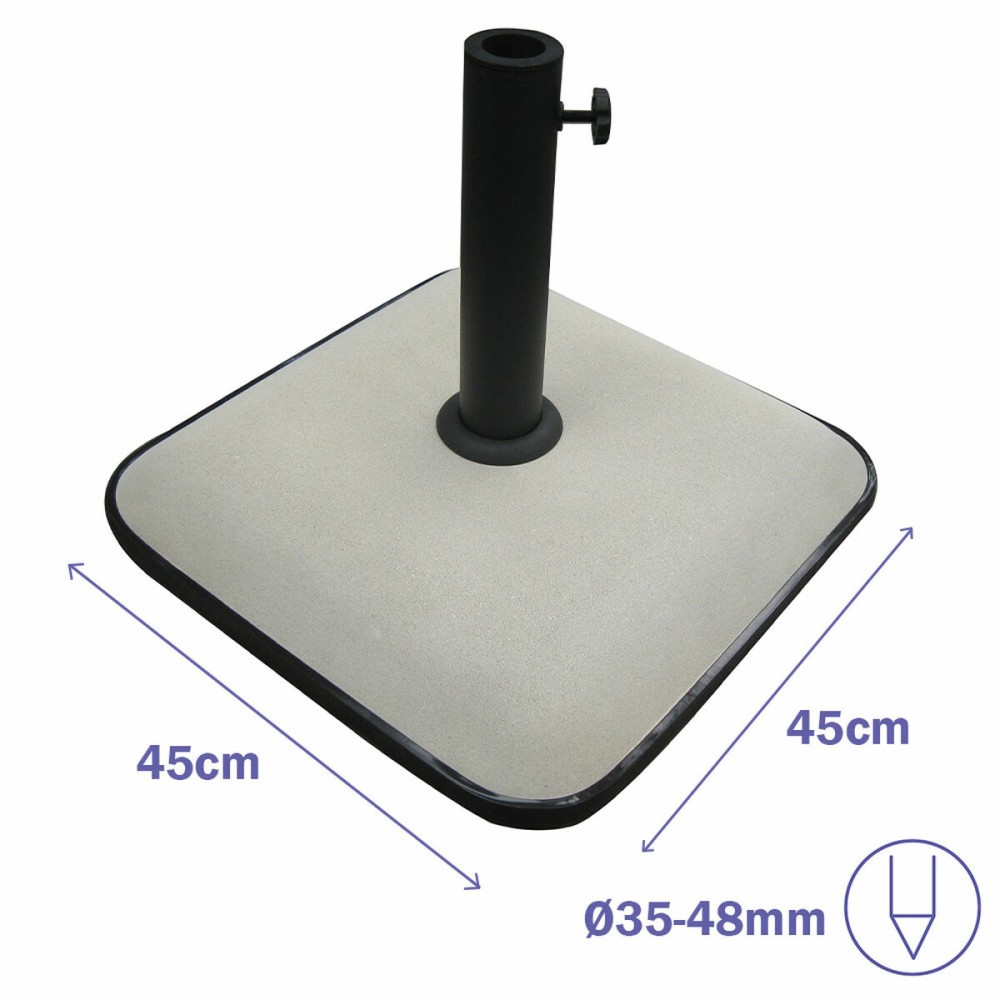 Marbueno Base Schirm Quadrat Beton 45X45X7,3 cm 25KG Weiß Garten, Pool, Terrasse