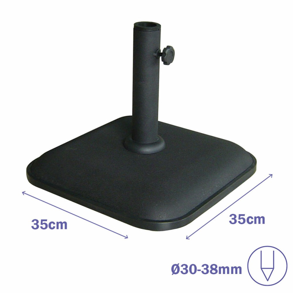 Marbueno Sonnenschirmbasis Quadrat Beton 35X35X5,2 cm 11KG Schwarz Garten 10455