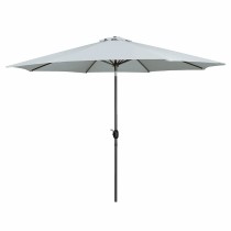 Marbueno Sonnenschirm Stahl 8 Streben D300 cm Polyester Weiß Garten, Pool, Terrasse