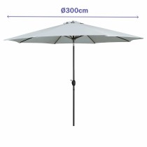Marbueno Sonnenschirm Stahl 8 Streben D300 cm Polyester Weiß Garten, Pool, Terrasse