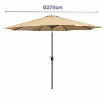 Marbueno Sonnenschirm Stahl 8 Streben D270 cm Polyester Braun Garten 10482