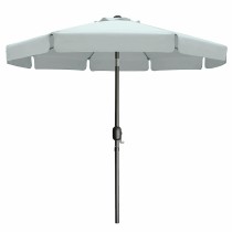 Marbueno Sonnenschirm Stahl 8 Streben D300 cm Polyester Weiß Garten, Pool 10491