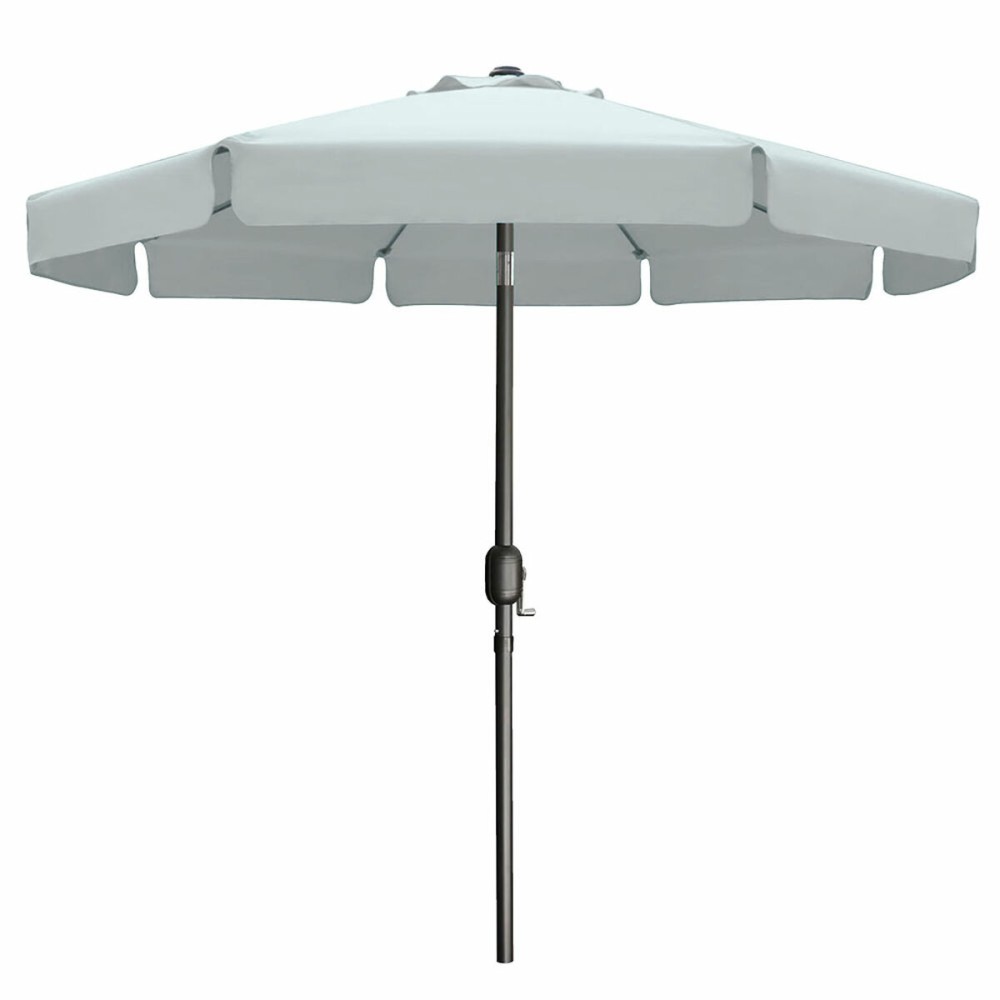 Marbueno Sonnenschirm Stahl 8 Streben D300 cm Polyester Weiß Garten, Pool 10491
