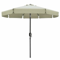 Marbueno Sonnenschirm Stahl 8 Streben D300 cm Polyester Beige Garten Terrasse 10490
