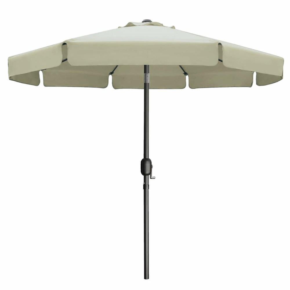 Marbueno Sonnenschirm Stahl 8 Streben D300 cm Polyester Beige Garten Terrasse 10490