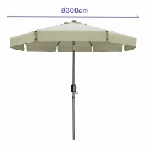 Marbueno Sonnenschirm Stahl 8 Streben D300 cm Polyester Beige Garten Terrasse 10490