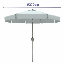 Marbueno Sonnenschirm Stahl 8 Streben D300 cm Polyester Weiß Garten, Pool, Terrasse