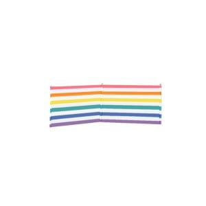 Windschutz 3 Stangen Stahl Polyester Bunte Streifen 240X80 cm Strand, Pool, Garten