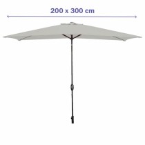 Marbueno Sonnenschirm Stahl 8 Streben 200x300 cm Polyester Weiß Garten, Pool, Terrasse