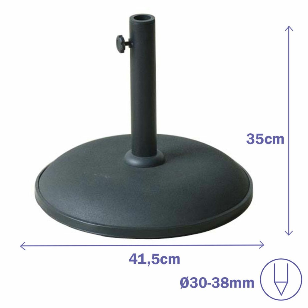 Marbueno Sonnenschirm-Basis Rund Beton 41,5x35 cm 15KG Schwarz Garten Terrasse