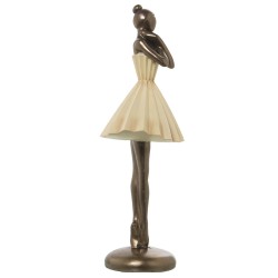 Decorative Figure Alexandra House Living Beige Golden Plastic Ballerina 13 x 17 x 32 cm