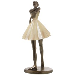 Decorative Figure Alexandra House Living Beige Golden Plastic Ballerina 13 x 17 x 32 cm