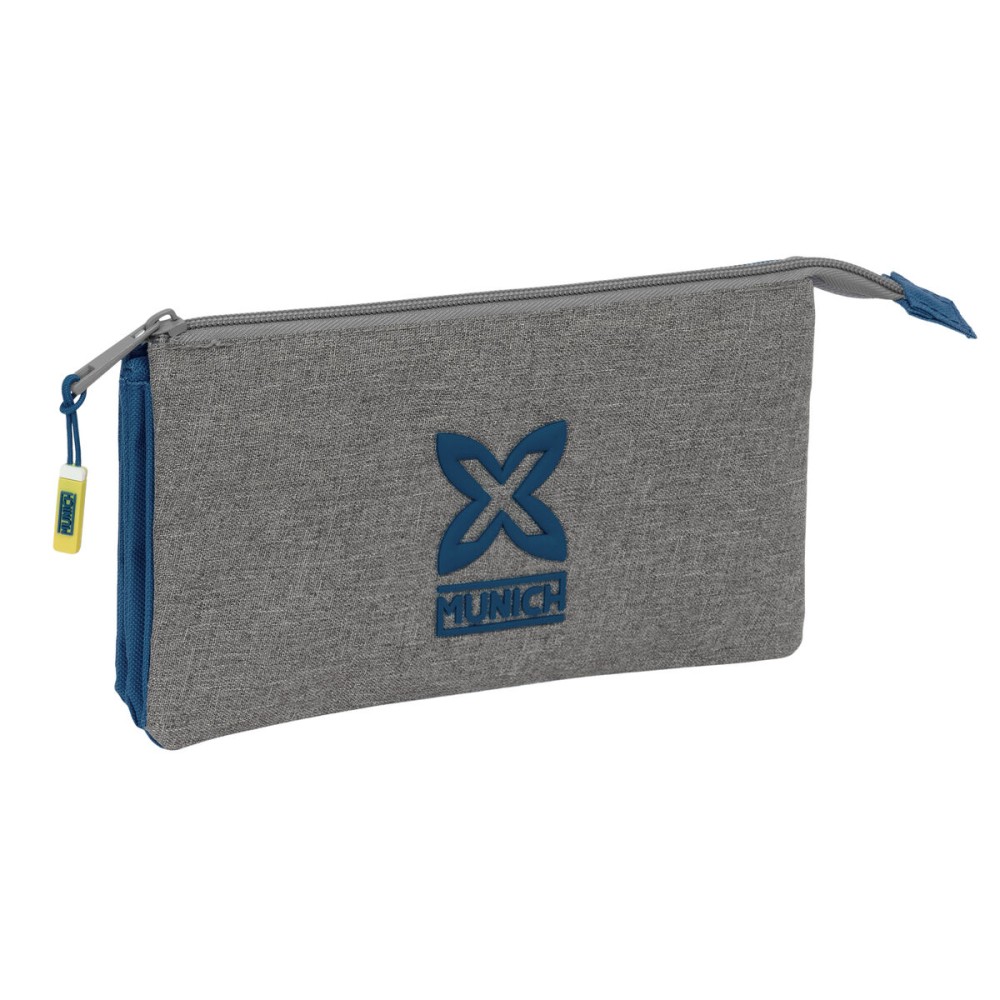 Dreifaches Mehrzweck-Etui Munich Street Blau Grau 22 x 12 x 3 cm