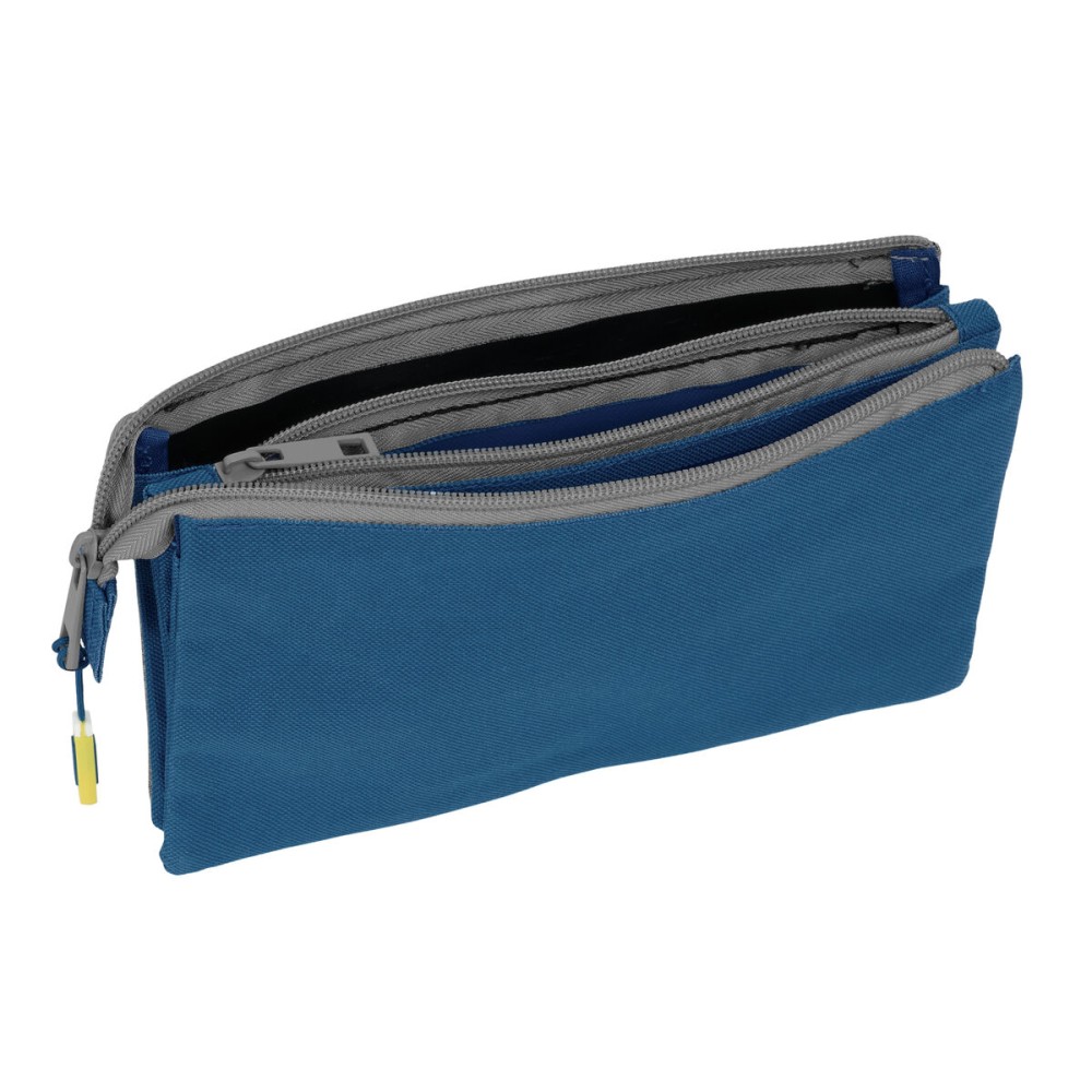 Trousse Fourre-Tout Triple Munich Street Bleu Gris 22 x 12 x 3 cm