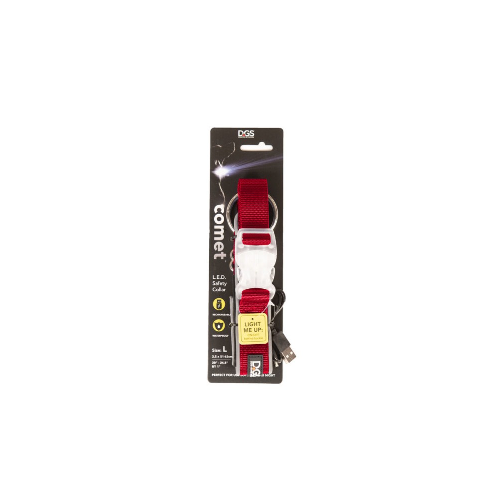 Hundehalsband Dog Gone Smart Rot L Licht