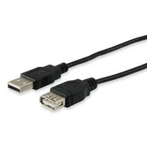 Verlängerungskabel mit USB Equip 128852 Schwarz 5 m (1 Stück)