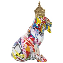 Figurine Décorative Alexandra House Living Multicouleur Plastique Chien Couronne 16 x 20 x 27 cm