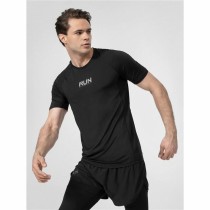 Herren Kurzarm-T-Shirt 4F Run Schwarz