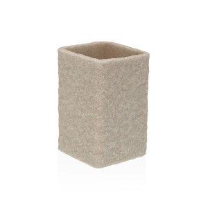 Zahnbürstenhalter Versa Viti Beige Harz 7,4 x 10,6 x 7,4 cm