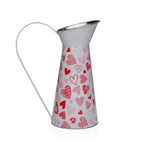 Vase Versa Rot Metall Herzen 16 x 28 x 22 cm