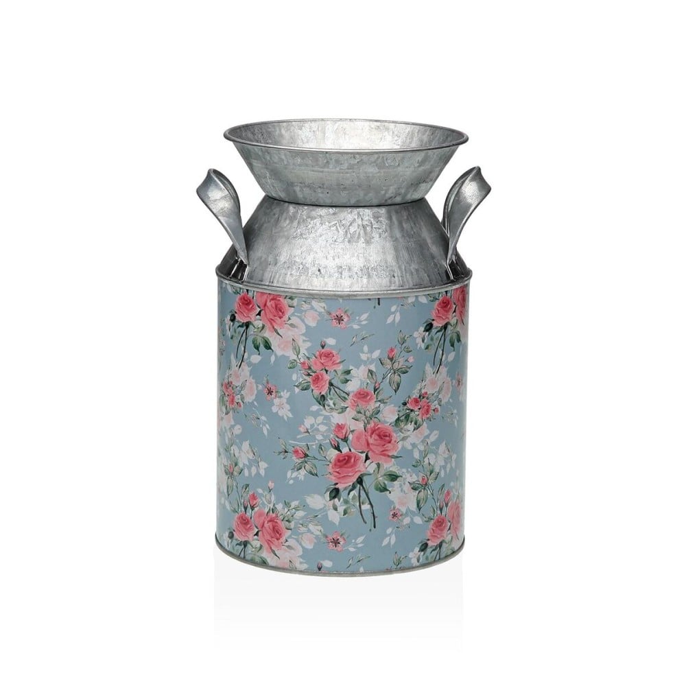 Vase Versa Blau Metall Blomster 13 x 15,5 x 21 cm