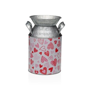Blumenvase Versa Rot Metall Herzen 13 x 15,5 x 21 cm