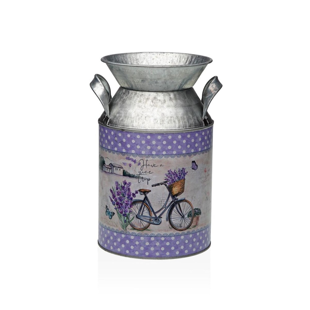 Vase Versa Lila Métal Bicyclette 13 x 15,5 x 21 cm