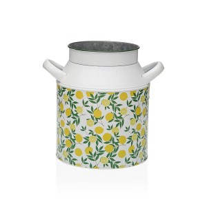 Vase Versa Yellow Lemon Metal 13 x 15,5 x 21 cm