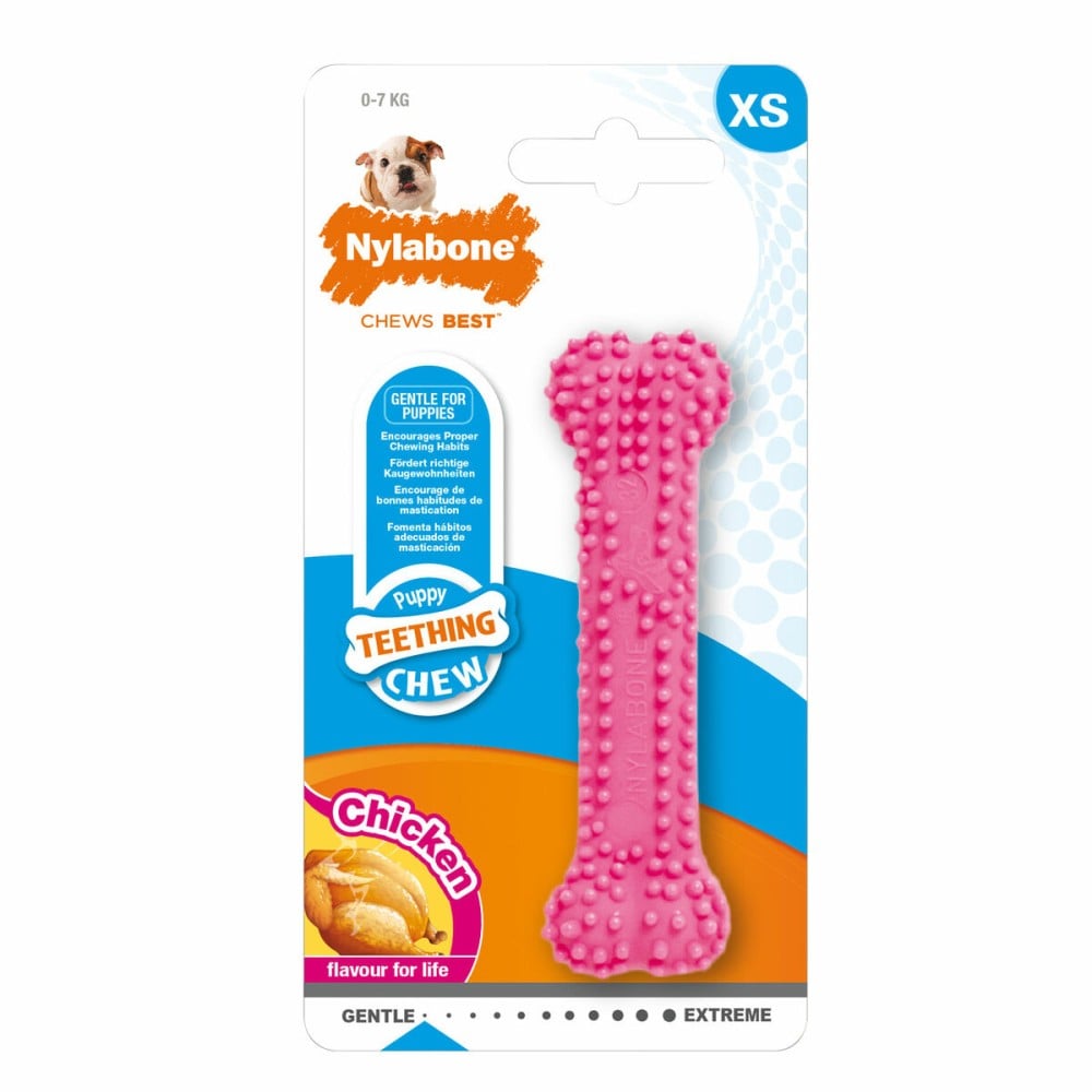 Beißring für Hunde Nylabone Birka Rosa Huhn XS
