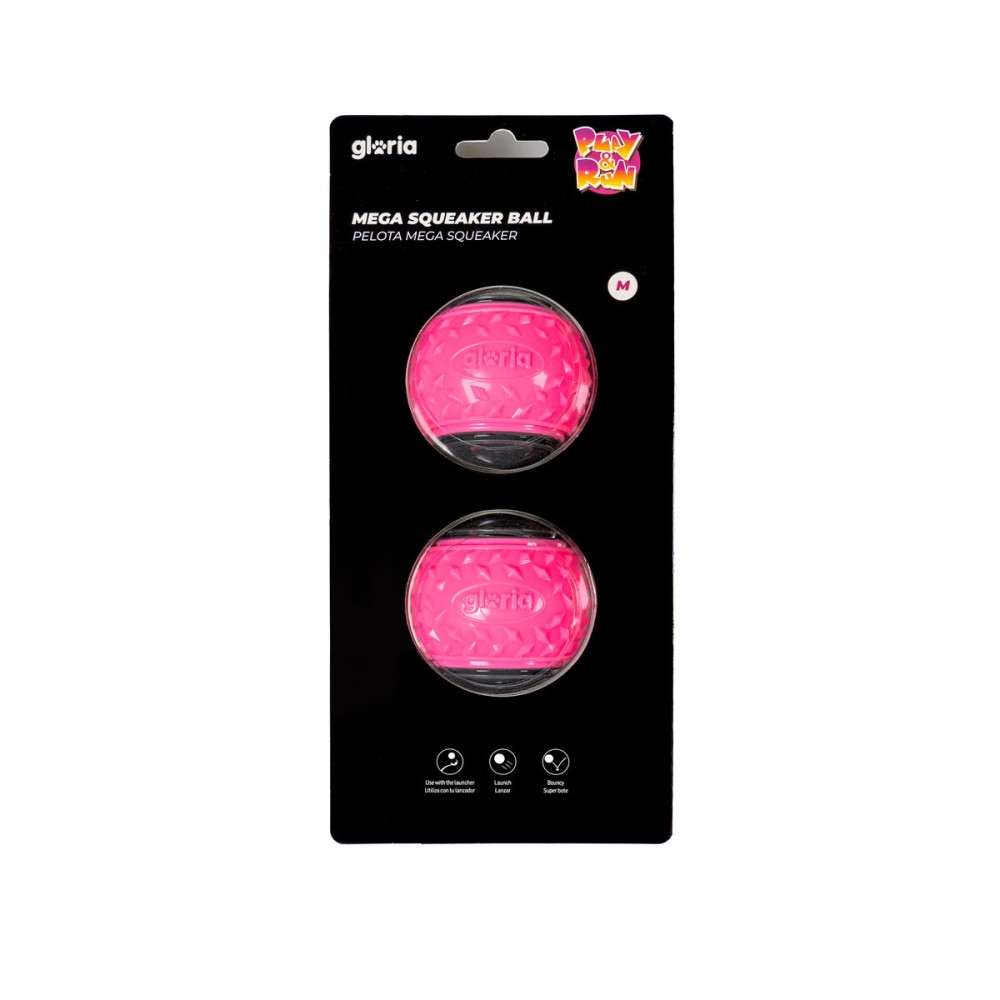 Ball für Haustiere Gloria PLAY AND RUN Rosa TPR M 6,35 cm 2 Stück